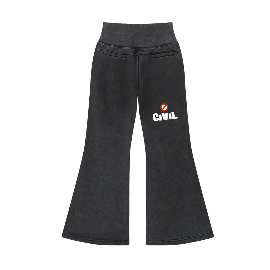 Vintage Washed Flared Fleece Pants