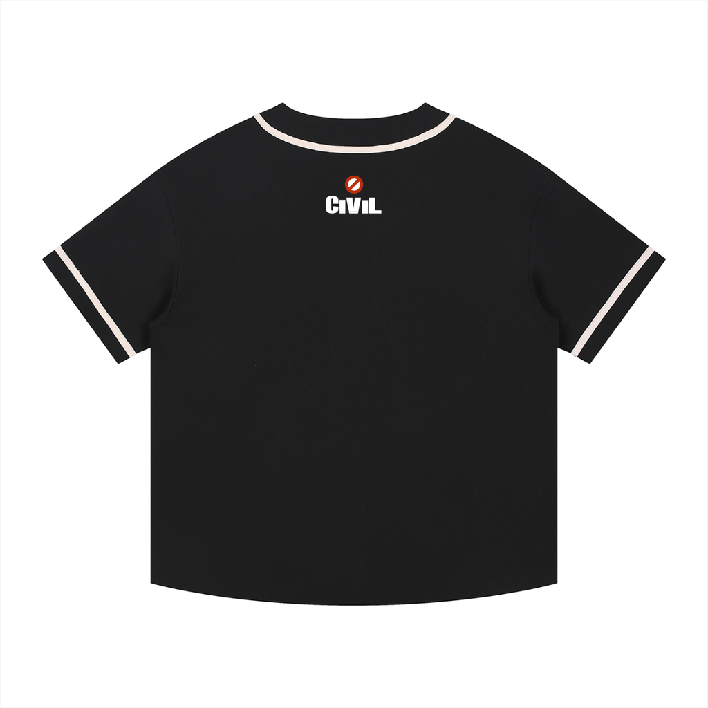 Contrast Piped Button-Up Jersey