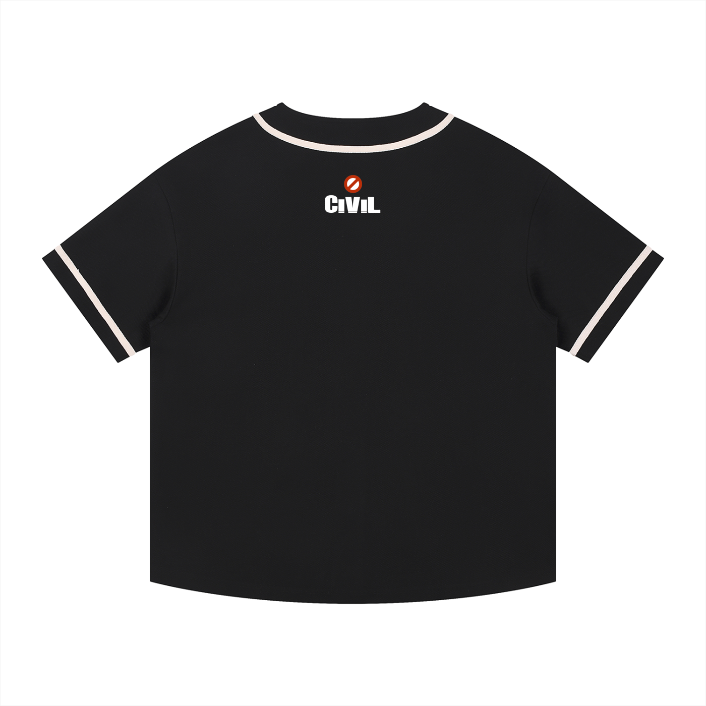 Contrast Piped Button-Up Jersey