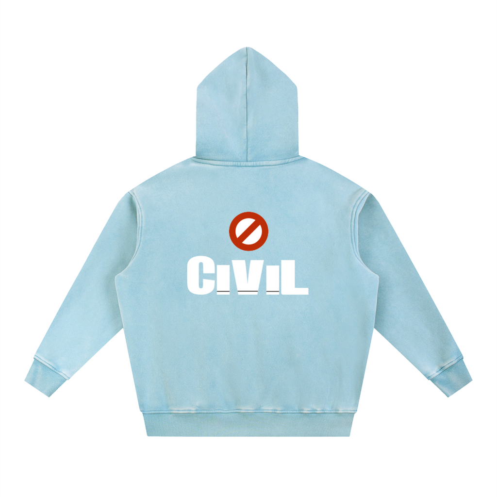 Snow Wash Fleece Oversize Hoodie