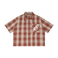 Unisex Plaid Boxy Short Sleeve Shirt