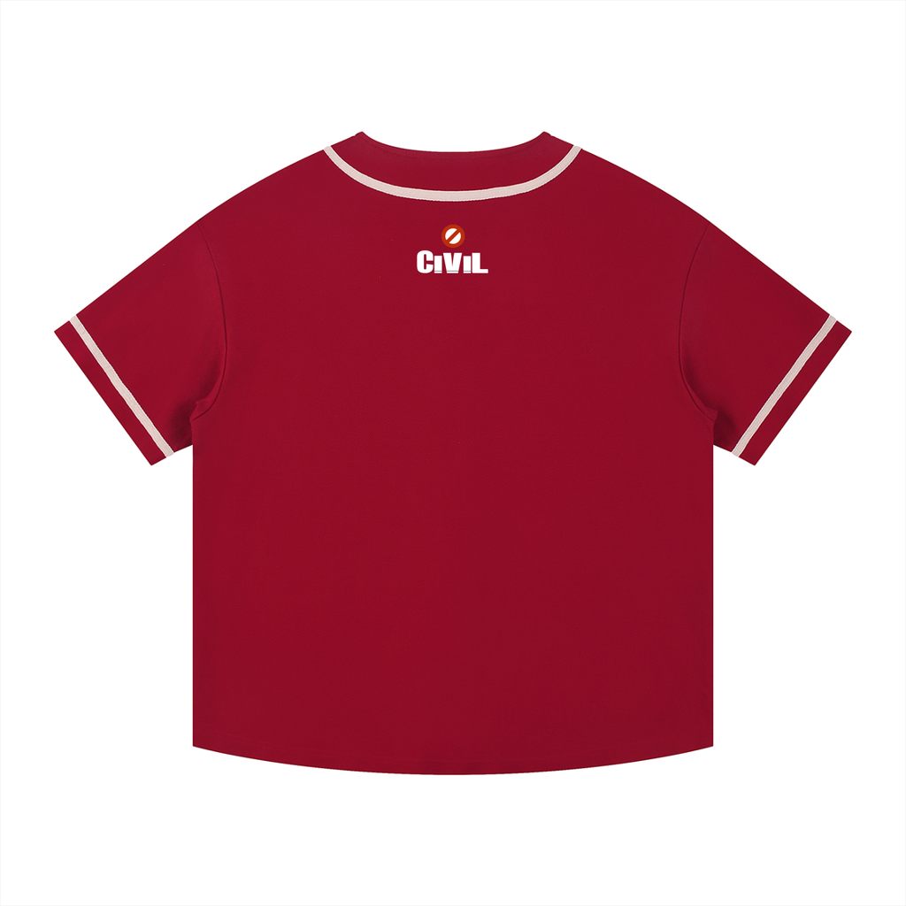 Contrast Piped Button-Up Jersey
