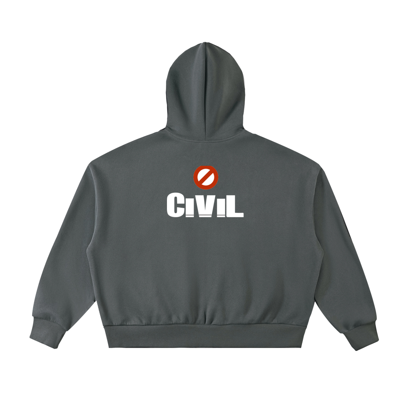Fleeced Full-Zip Boxy Hoodie