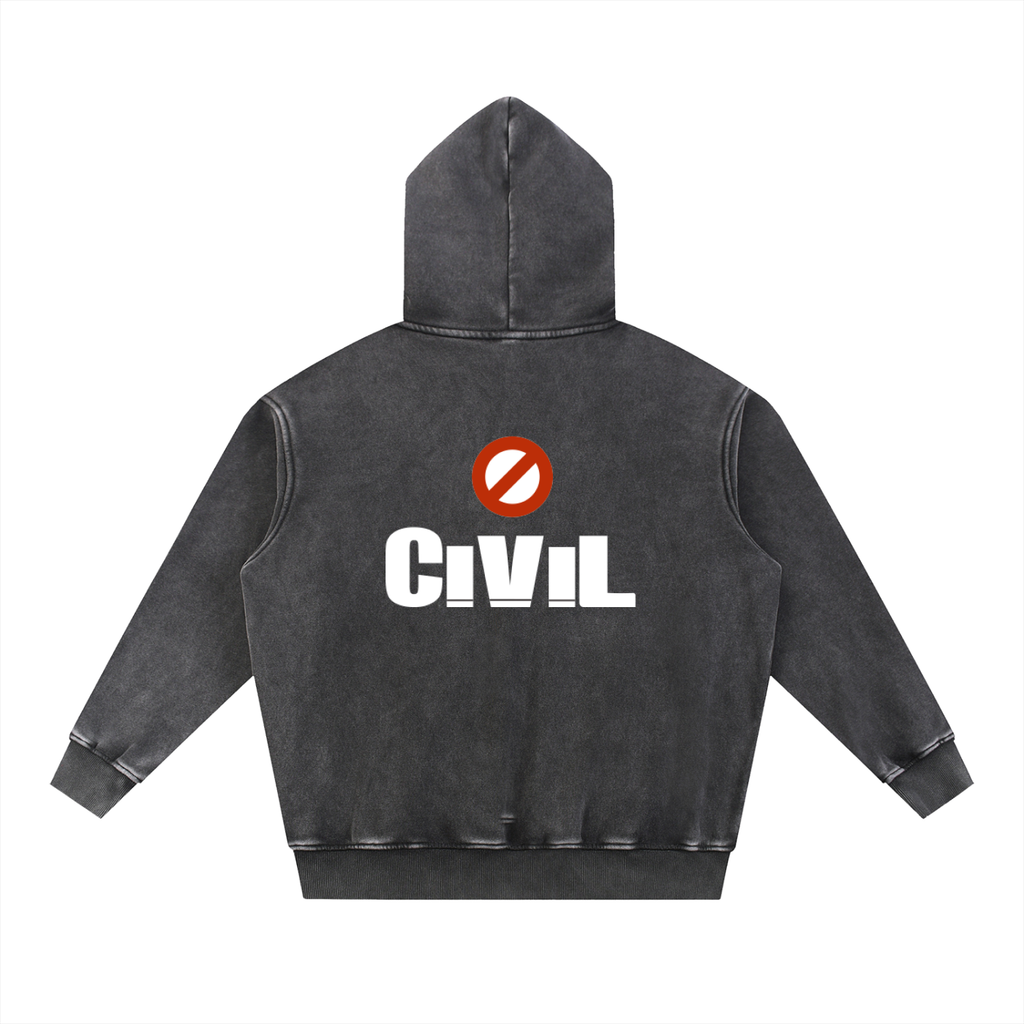 Snow Wash Fleece Oversize Hoodie