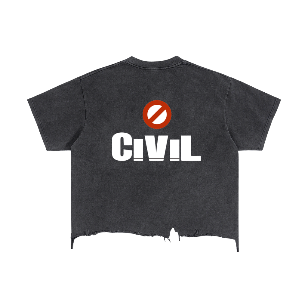 Vintage Wash Boxy Distressed Hem T-Shirt