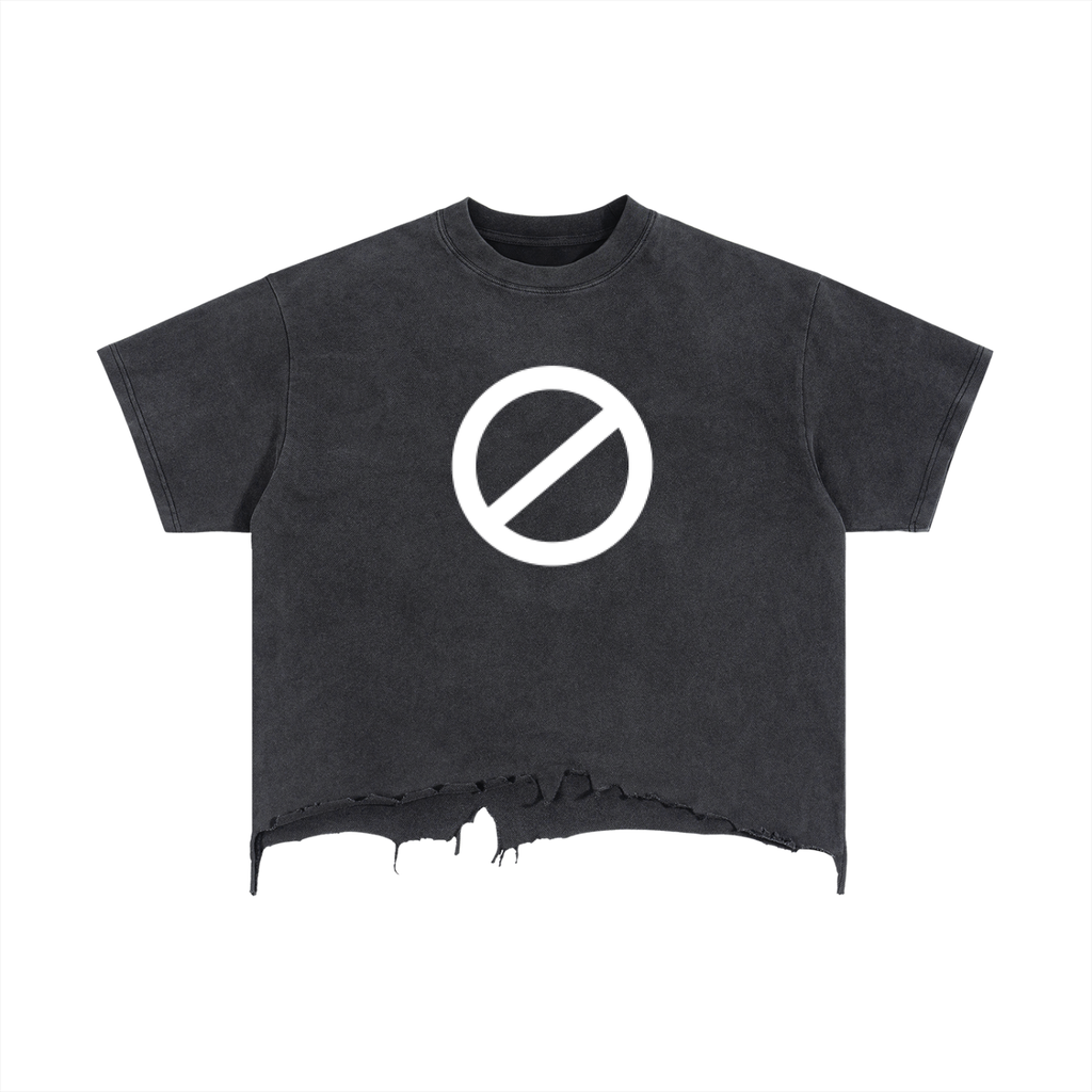 Vintage Wash Boxy Distressed Hem T-Shirt