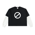 Layered Contrast Sleeve Cotton T-Shirt
