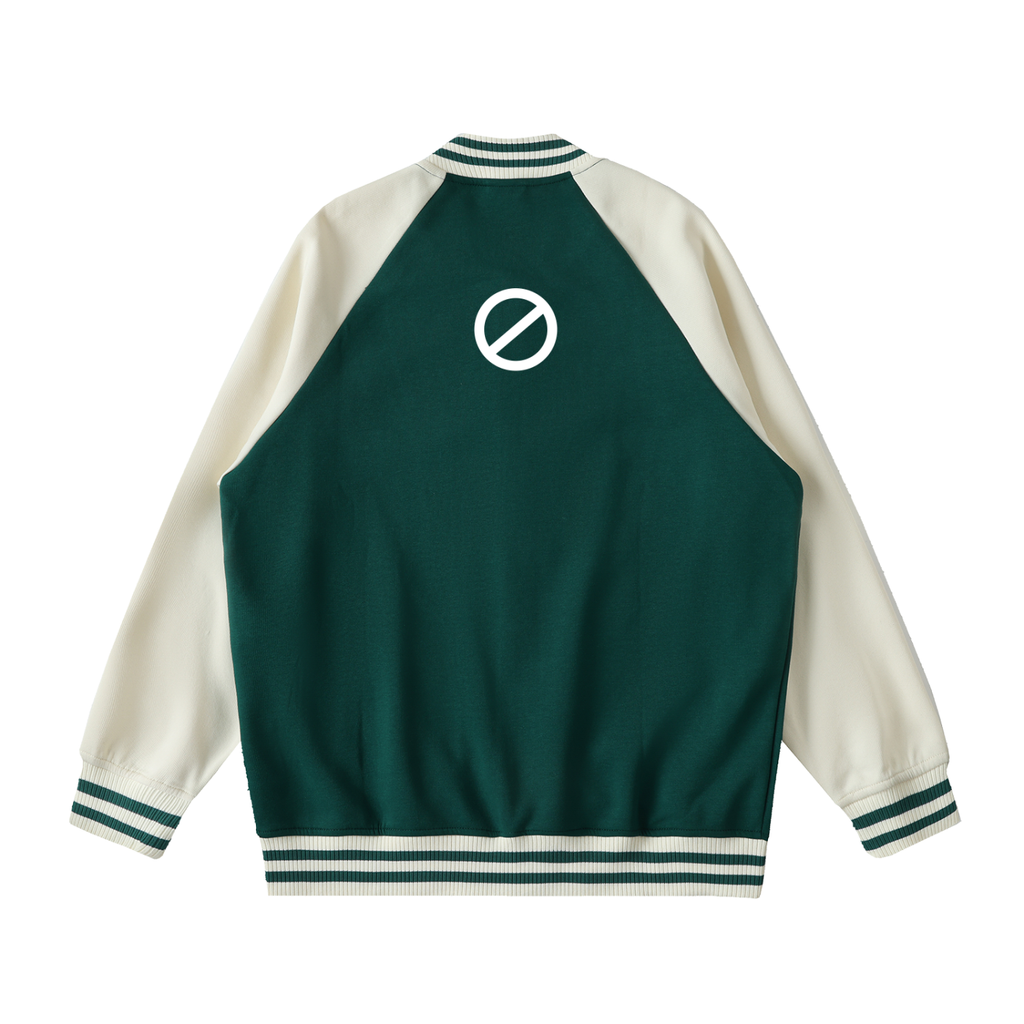Two Tone Raglan Sleeve Varsity Jacket