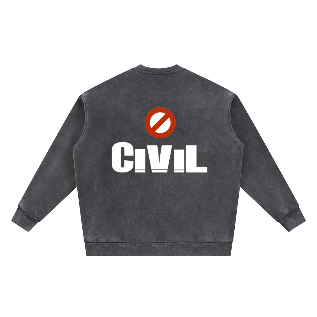 Vintage Washed Fleece Baseball Jacket