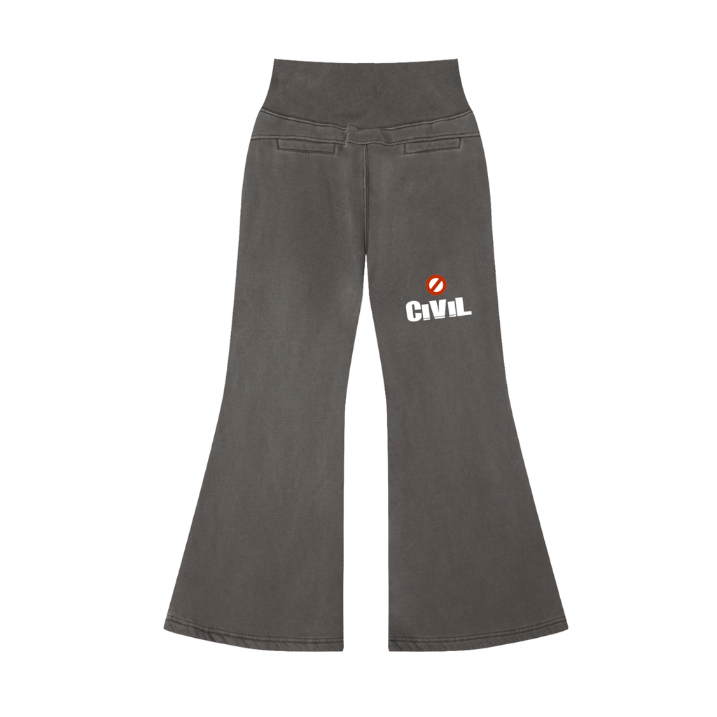Vintage Washed Flared Fleece Pants