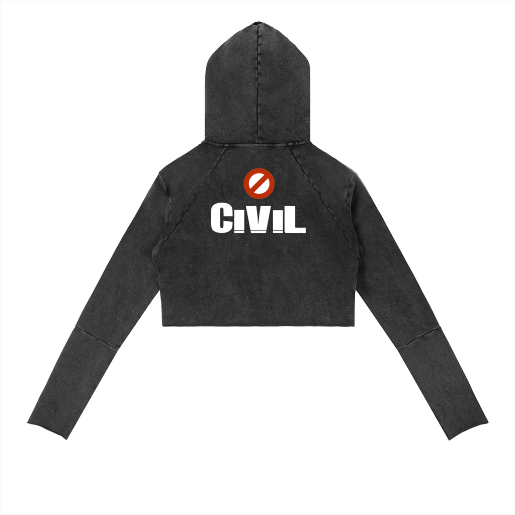 Vintage Washed Raw Edge Hoodie