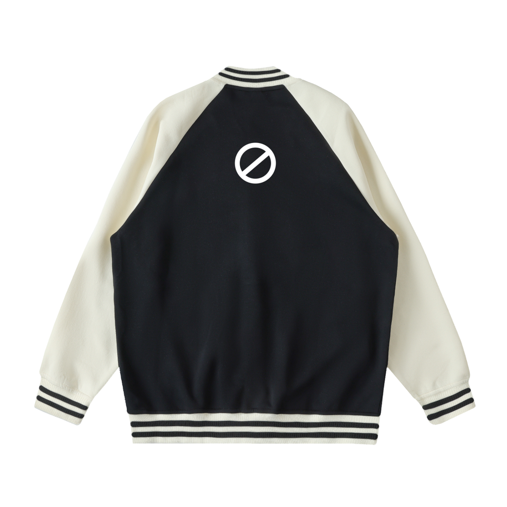 Two Tone Raglan Sleeve Varsity Jacket