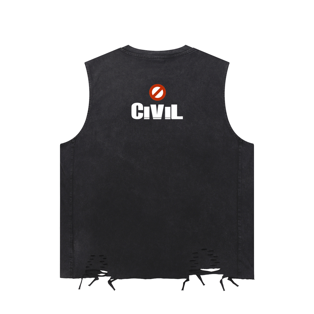 Snow Washed Raw-Hem Tank Top