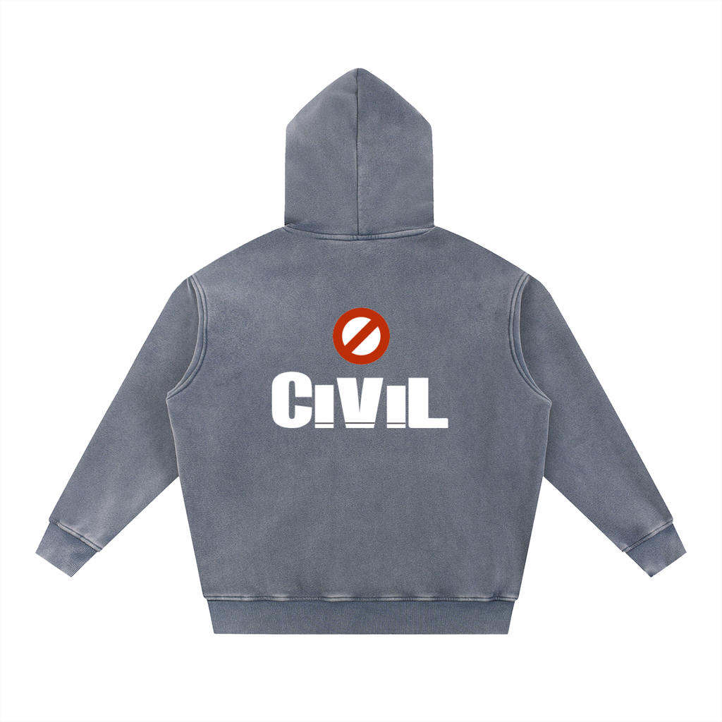 Snow Wash Fleece Oversize Hoodie