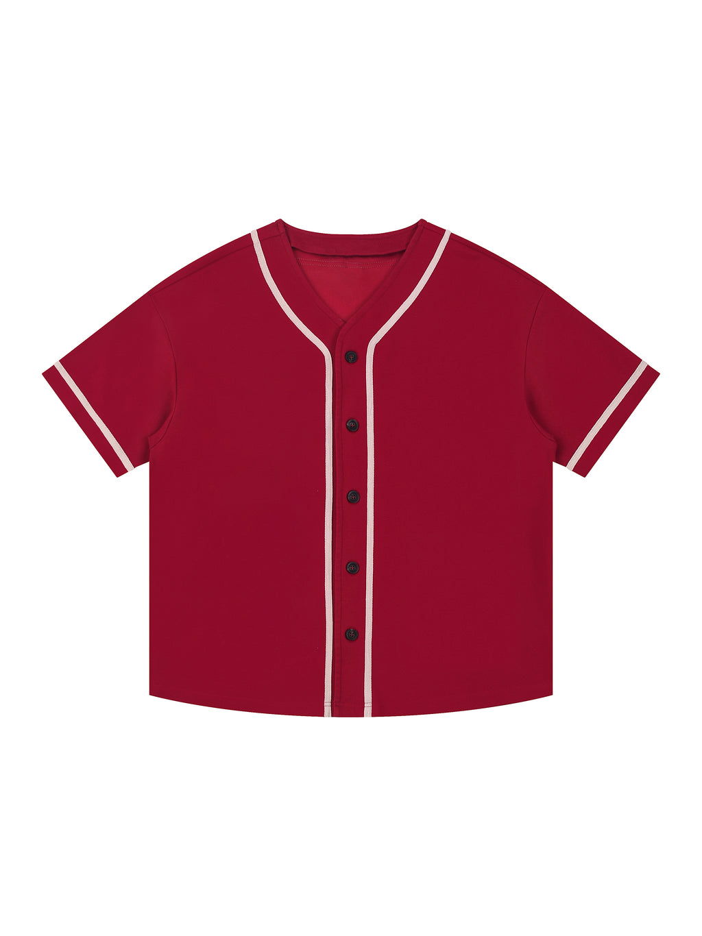 Contrast Piped Button-Up Jersey